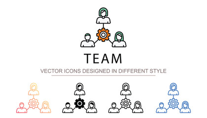 Team icon design with white background stock illustration