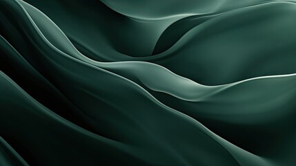 Obraz premium Smooth 3D dark green background with gentle gradients and soft transitions, creating a calming and soothing effect.