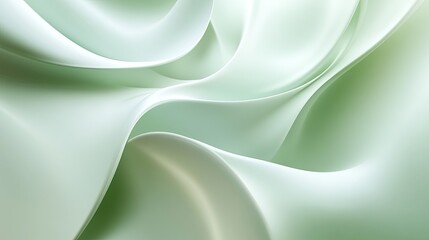 Obraz premium Smooth 3D light green background with soft gradients and gentle lighting, creating a fresh and airy atmosphere.