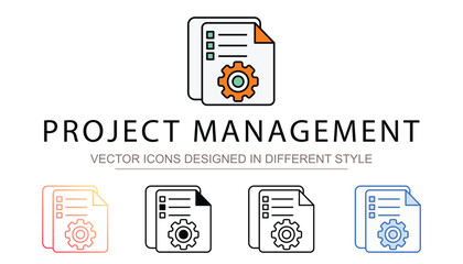 Project Management icon design with white background stock illustration