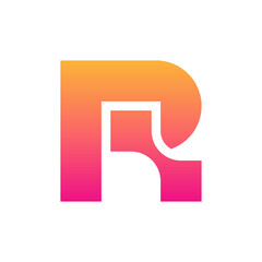 Letter R technology modern logo design