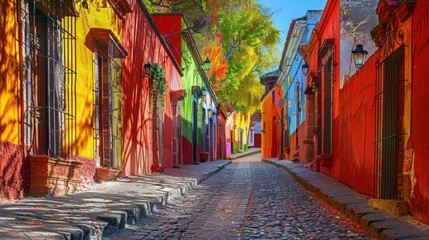 Obraz premium Colorful alley in San Miguel de Allende, Mexico