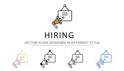 Hiring icon design with white background stock illustration
