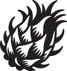 dragon fruit vector silhouette illustration logo