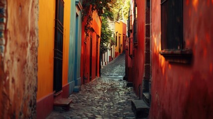 Colorful alley in San Miguel de Allende, Mexico