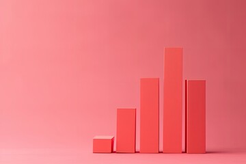 Fototapeta premium A minimalist graph with rising bars, illustrating financial success or growth