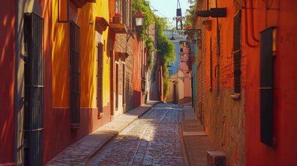 Obraz premium Colorful alley in San Miguel de Allende, Mexico