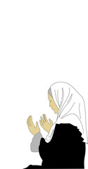 Woman moslem praying design vector