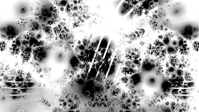 3d abstract background black and white microscope bacteria floating 