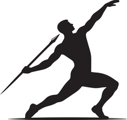 javelin throw vector silhouette illustration logo