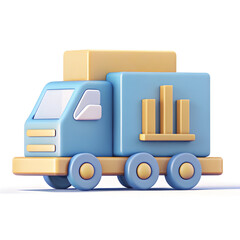 3D Flat Logistic Symbol with Copy Space for Project Planning Concept in Doodle Line Cartoon Style