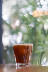 Cold iced drink on the table