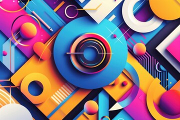 Abstract geometric shapes with vibrant colors