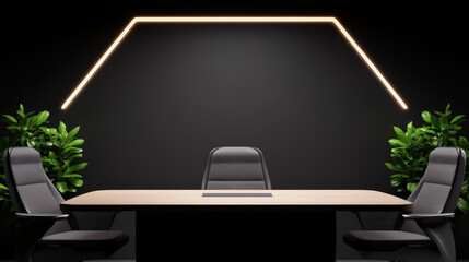 Sleek meeting room with futuristic electronic devices, [business electronics no people]