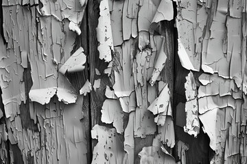 Close-up of cracked and peeling paint on wood
