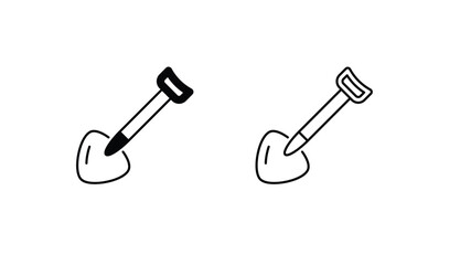 Shovel icon design with white background stock illustration