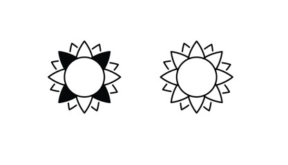 Sunflower icon design with white background stock illustration