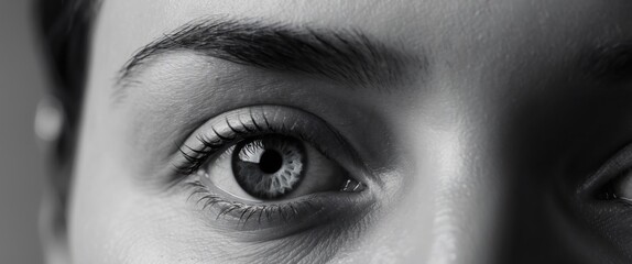 Close up of eye highlighting details and reflections, evoking emotions and contemplation