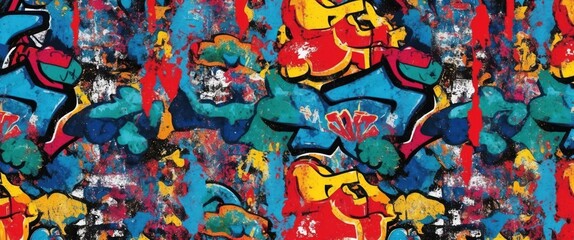 Vibrant graffiti pattern showcasing colorful textures and designs, perfect for urban and creative themes