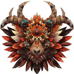 Red Skeleton Dragon Monster Head