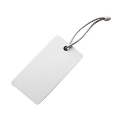 Blank clothing tag label isolated on transparent background