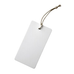 Blank clothing tag label isolated on transparent background