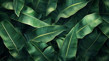 Vibrant green leaves create a lush, tropical background, enhancing nature's beauty in any design or project.