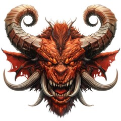 Red Skeleton Dragon Monster Head