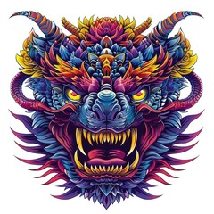 Red Skeleton Dragon Monster Head