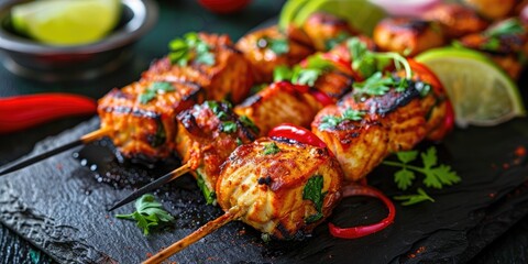 Delicious Achari Fish Tikka Skewered to Perfection