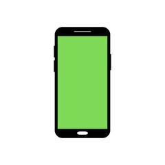 Phone mockups. Mobile mockups. Phone icon. Mobile icon. Smartphone. Cellphone frame with blank green screen isolated templates.