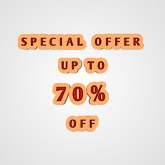 Up to 70% off. Mega offer. Super sale. Discount 