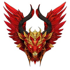 Red Skeleton Dragon Monster Head