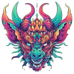 Red Skeleton Dragon Monster Head