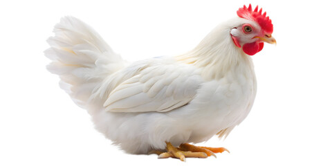 Fototapeta premium Three White chicken isolated on transparent background.