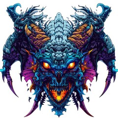 Red Skeleton Dragon Monster Head