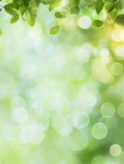 Fototapeta premium spring light green blur background glowing blurred
