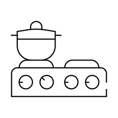 table stoves line icon vector. table stoves sign. isolated contour symbol black illustration