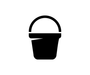 Bucket silhouette icon. Bucket icon housekeeping cleaning tool illustration on transparent background.	
