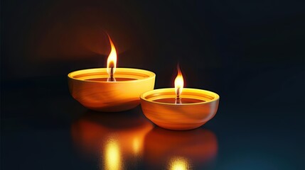 Indian festival diwali , candle on dark background. Diwali. Ultra realistic. Photorealistic