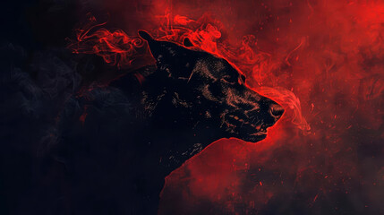 Petrifying Hellhound Wallpaper with Ominous