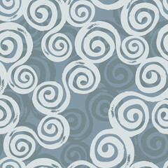 Spiral swirls seamless pattern. Vector illustration. Texture background in neutral colors. Design for home textiles, interiors, linens, cotton fabric, scrap book, wrapping paper.