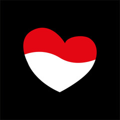 Love icon Indonesian flag sign