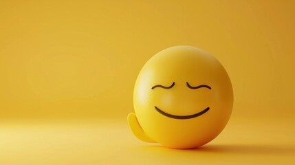 Fototapeta premium Smiling Emoji on a Yellow Background