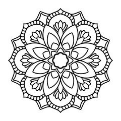 Mandala flower art coloring pages
