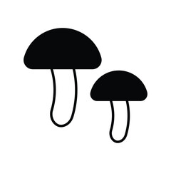 mushroom glyph icon with white background vector stock illustration