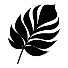 Palm Leaf Silhouette Illustration isolated on white background