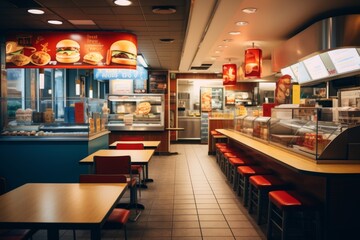 Interior of a fast food restaurant