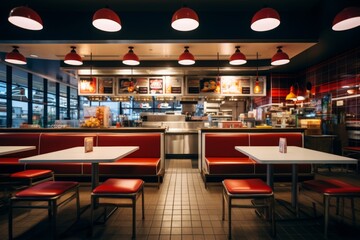 Interior of a fast food restaurant