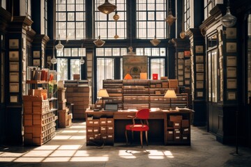 Interior of a post office
